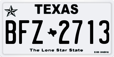 TX license plate BFZ2713