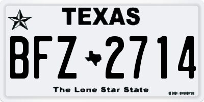 TX license plate BFZ2714