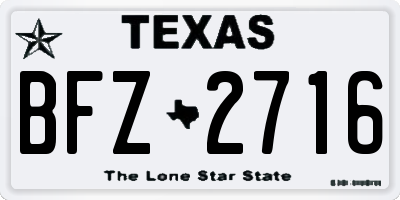 TX license plate BFZ2716