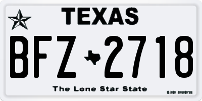 TX license plate BFZ2718