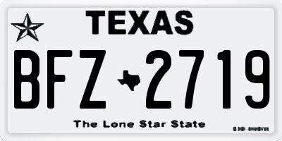 TX license plate BFZ2719