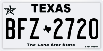 TX license plate BFZ2720