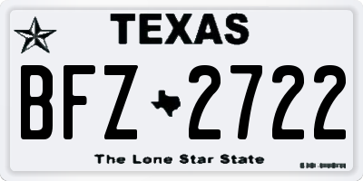 TX license plate BFZ2722