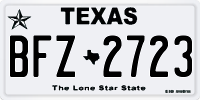 TX license plate BFZ2723
