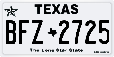 TX license plate BFZ2725