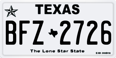 TX license plate BFZ2726