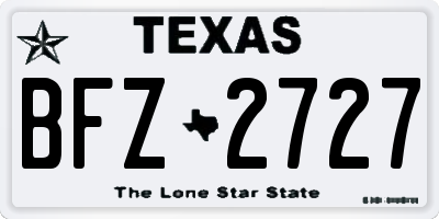 TX license plate BFZ2727