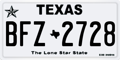 TX license plate BFZ2728