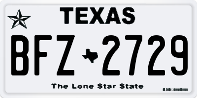 TX license plate BFZ2729