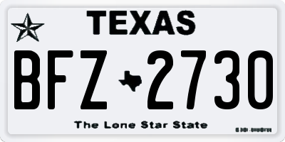 TX license plate BFZ2730