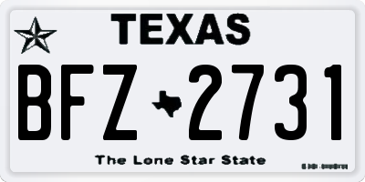 TX license plate BFZ2731
