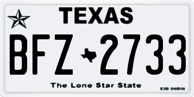 TX license plate BFZ2733