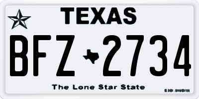 TX license plate BFZ2734