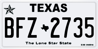 TX license plate BFZ2735