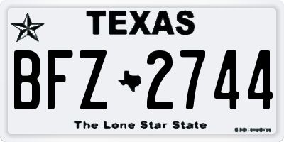 TX license plate BFZ2744