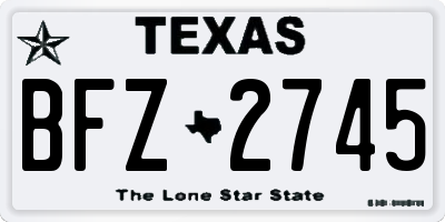 TX license plate BFZ2745