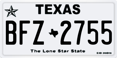 TX license plate BFZ2755