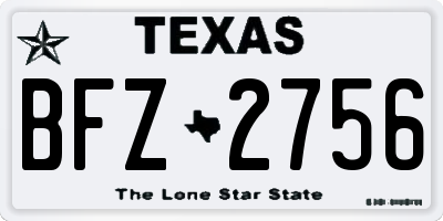 TX license plate BFZ2756