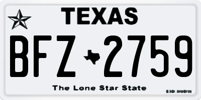TX license plate BFZ2759