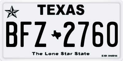 TX license plate BFZ2760