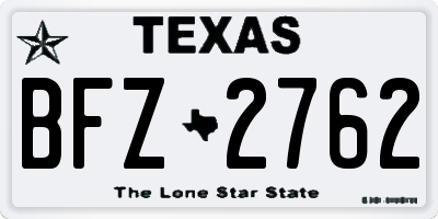 TX license plate BFZ2762