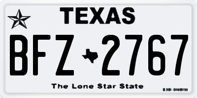 TX license plate BFZ2767