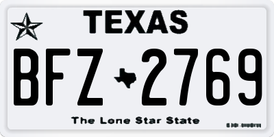 TX license plate BFZ2769