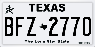 TX license plate BFZ2770