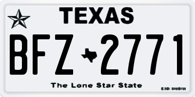 TX license plate BFZ2771
