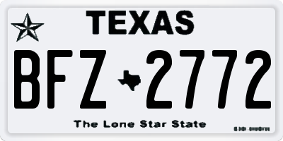 TX license plate BFZ2772