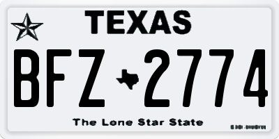 TX license plate BFZ2774