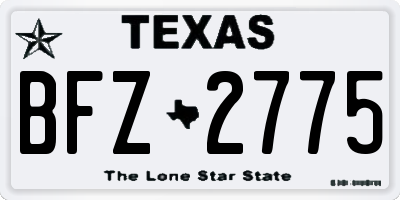 TX license plate BFZ2775