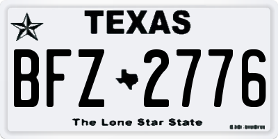 TX license plate BFZ2776