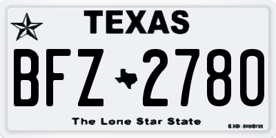 TX license plate BFZ2780