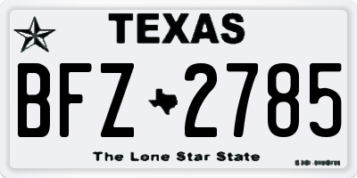 TX license plate BFZ2785