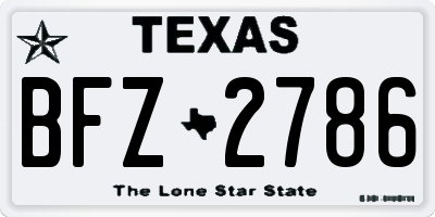 TX license plate BFZ2786