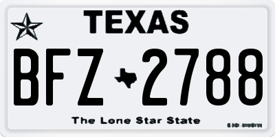 TX license plate BFZ2788