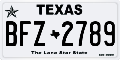 TX license plate BFZ2789