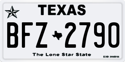 TX license plate BFZ2790