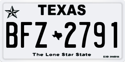 TX license plate BFZ2791