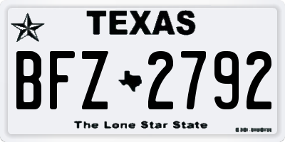 TX license plate BFZ2792
