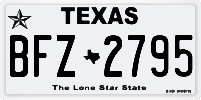 TX license plate BFZ2795