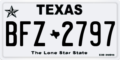 TX license plate BFZ2797