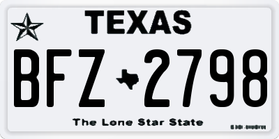 TX license plate BFZ2798