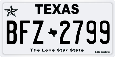 TX license plate BFZ2799