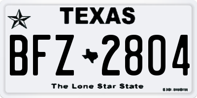 TX license plate BFZ2804