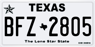 TX license plate BFZ2805