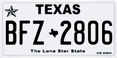 TX license plate BFZ2806
