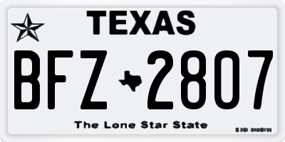 TX license plate BFZ2807