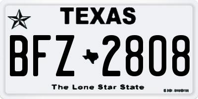 TX license plate BFZ2808